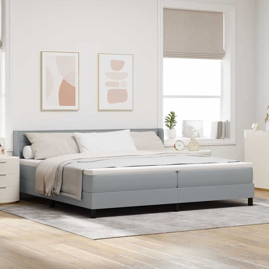 Łóżko Box Spring z materacem - Jasnoszary - 200 x 200 cm - Tkanina Lumarko!