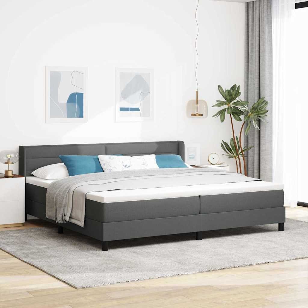 Łóżko Box Spring z materacem, szare, 200 x 200 cm Lumarko!
