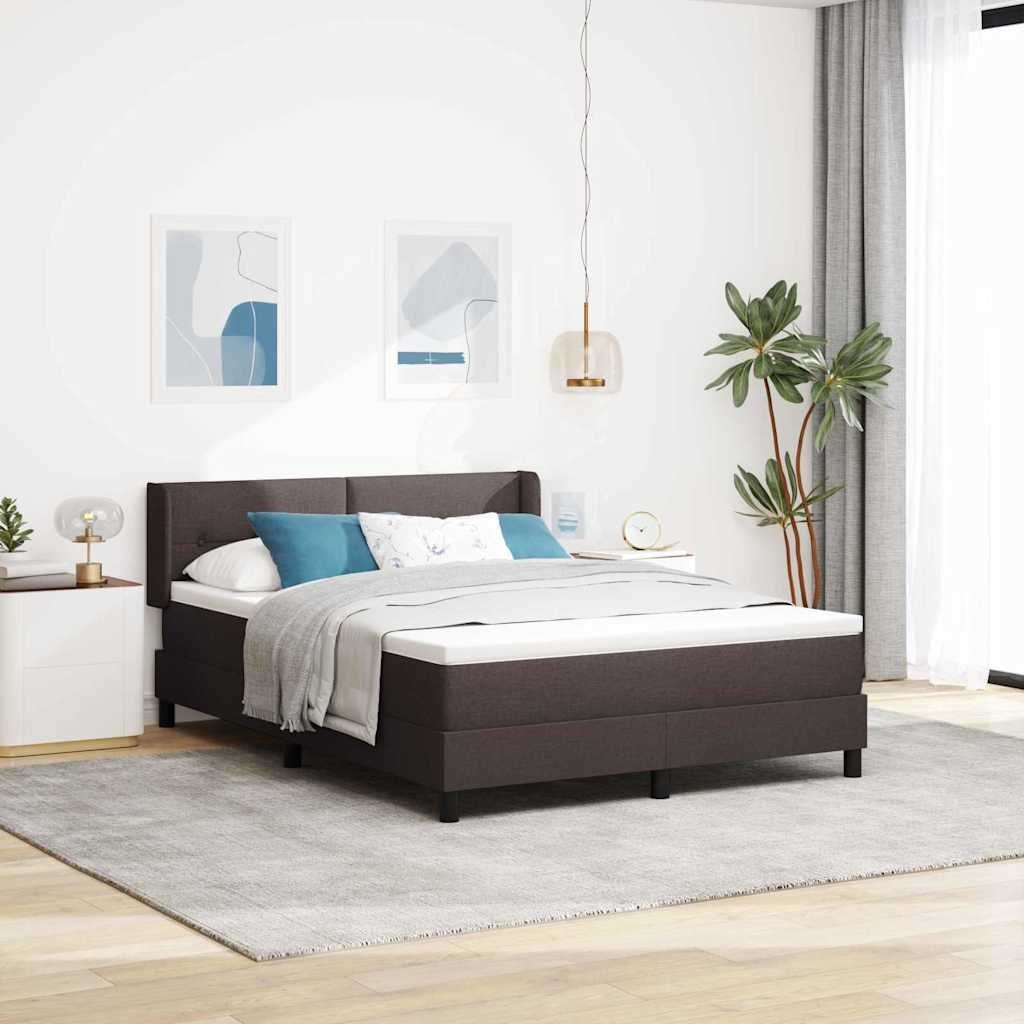 Łóżko kontynentalne z materacem Ciemny brąz 140 x 200 cm Lumarko!