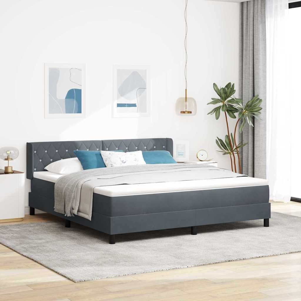 Łóżko z materacem z materacem ciemnoszary 180x200 cm aksamit Lumarko!