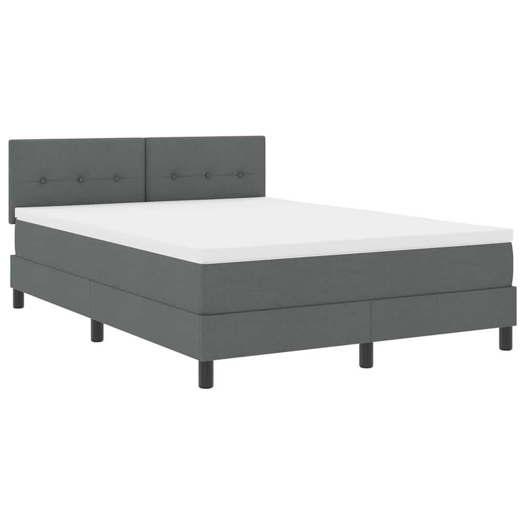 Łóżko boxspring z materacem i LED szare 160x200 cm Lumarko!