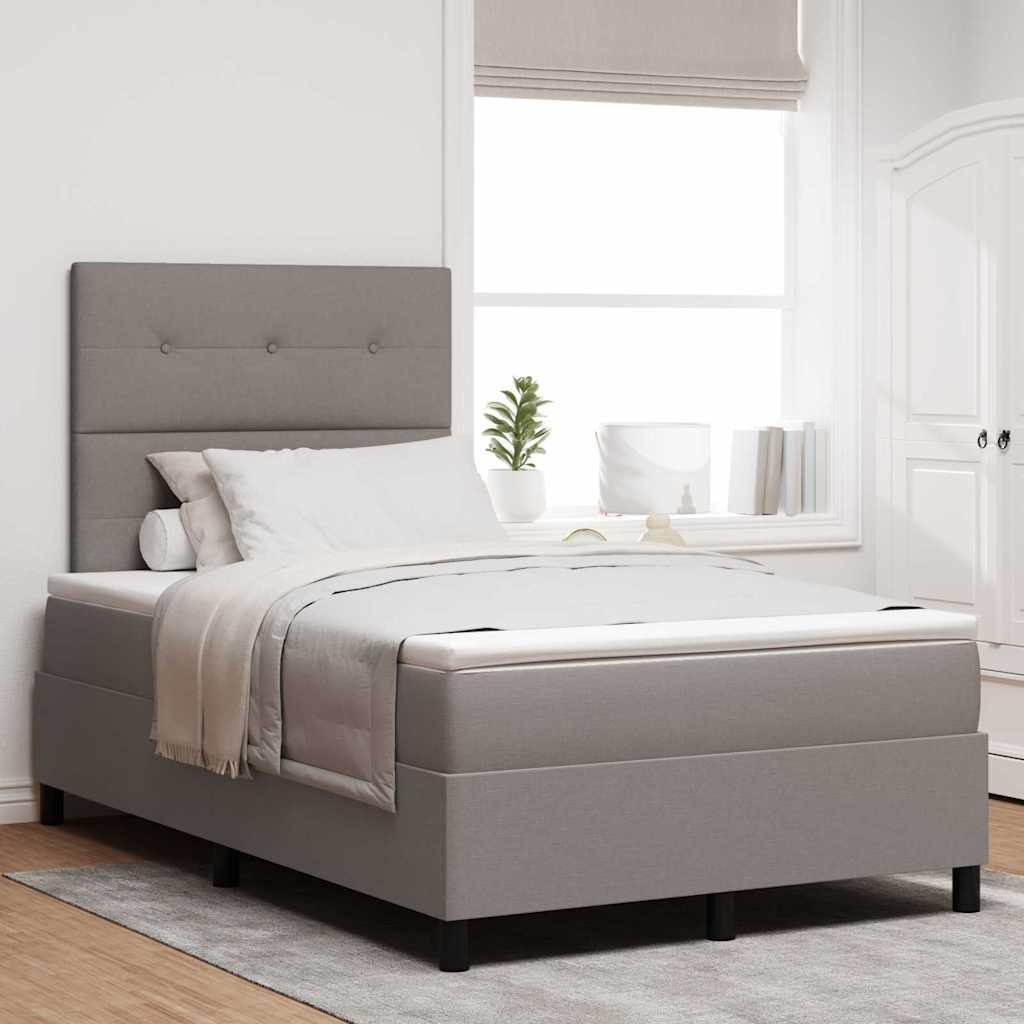 Łóżko sprężynowe z materacem i oświetleniem LED w kolorze taupe, 120 x 190 cm z materiału. Lumarko!