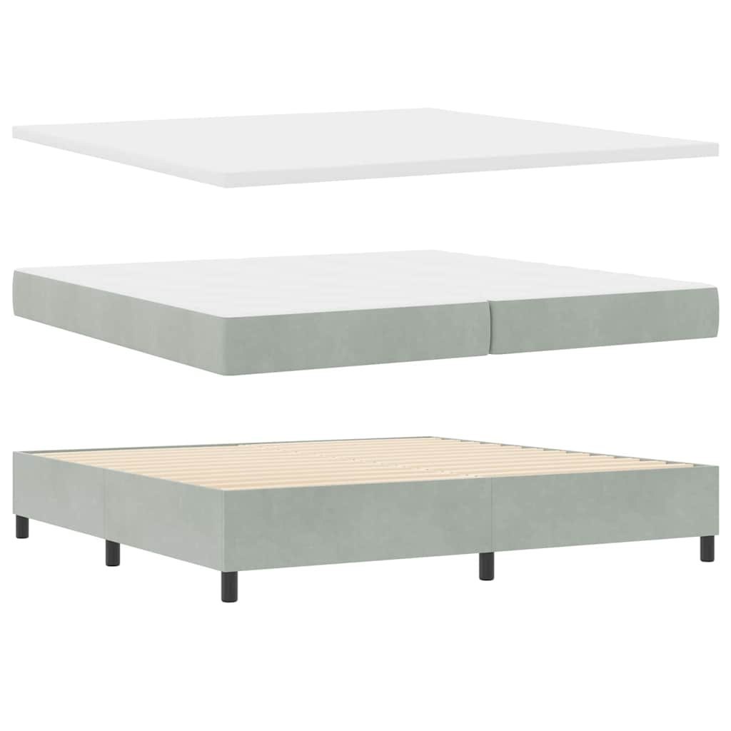 Łóżko z box spring z materacem i ławką jasnoszarym 200x200 cm Lumarko!