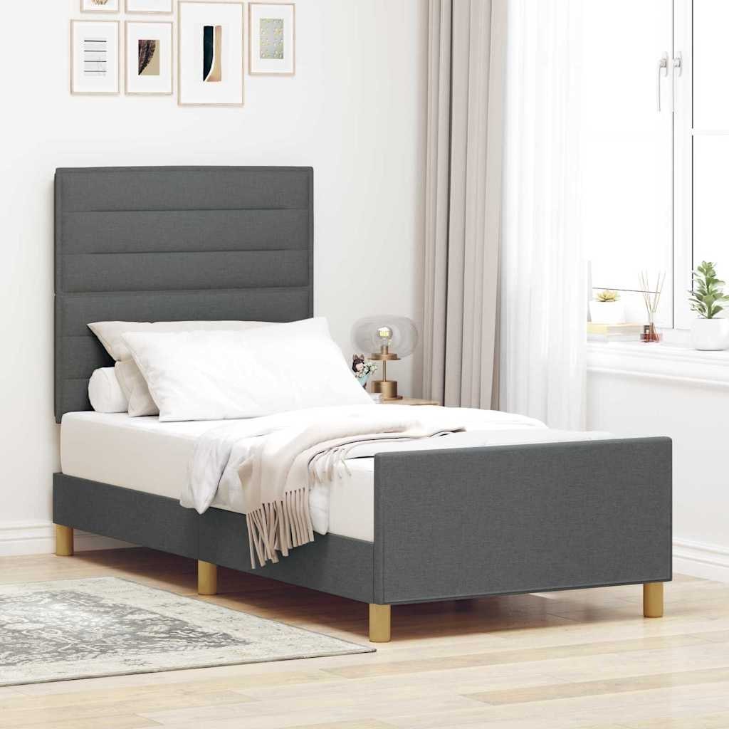 Stelaż łóżka Ciemnoszary 100x200 cm Z materiału Lumarko!