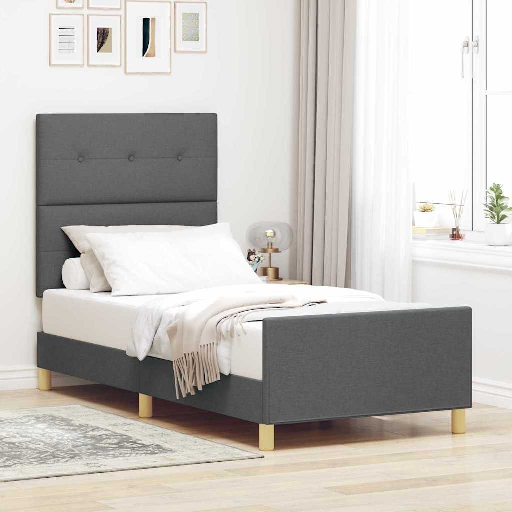 Ramka Łóżka Ciemnoszara 80x200 cm z Tkaniny Lumarko!