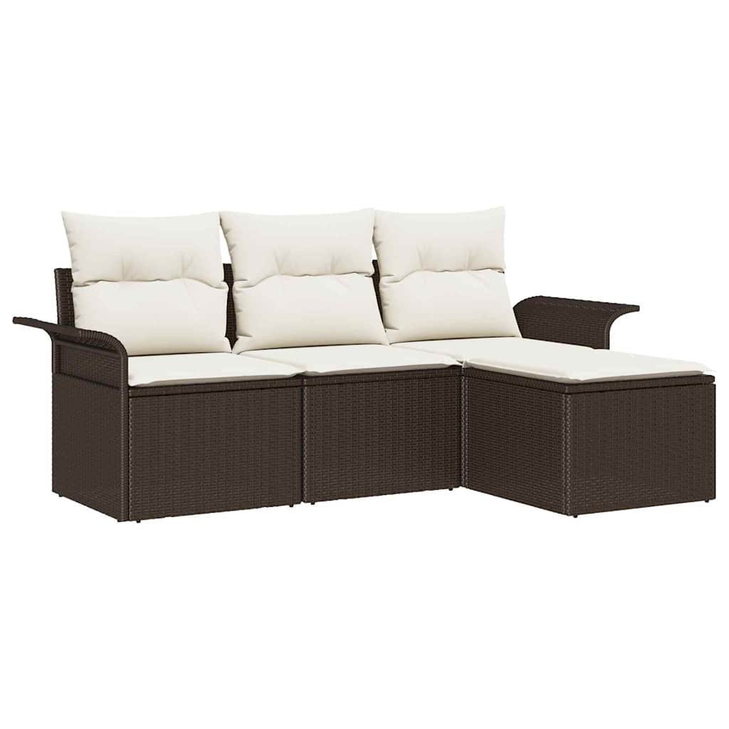 Zestaw Sof na Ogród 4 pcs Brązowy 55 x 55 x 37 cm polirattan Lumarko!
