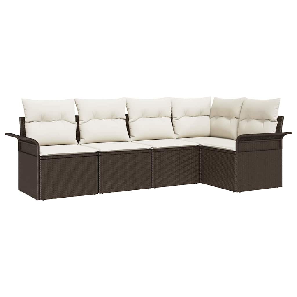 Zestaw Sof na Ogród 5 pcs 242.5 x 132.5 x 85 cm Polirattan Lumarko!