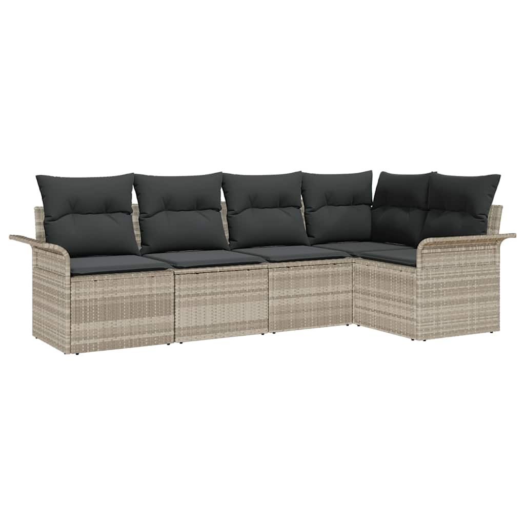 Zestaw Sof na Ogród 5 pcs 242.5 x 132.5 x 85 cm Polirattan Lumarko!