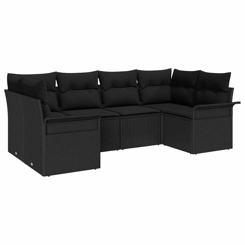 Zestaw Sof na Ogród z poduszką 6 pcs Czarny Polirattan Lumarko!