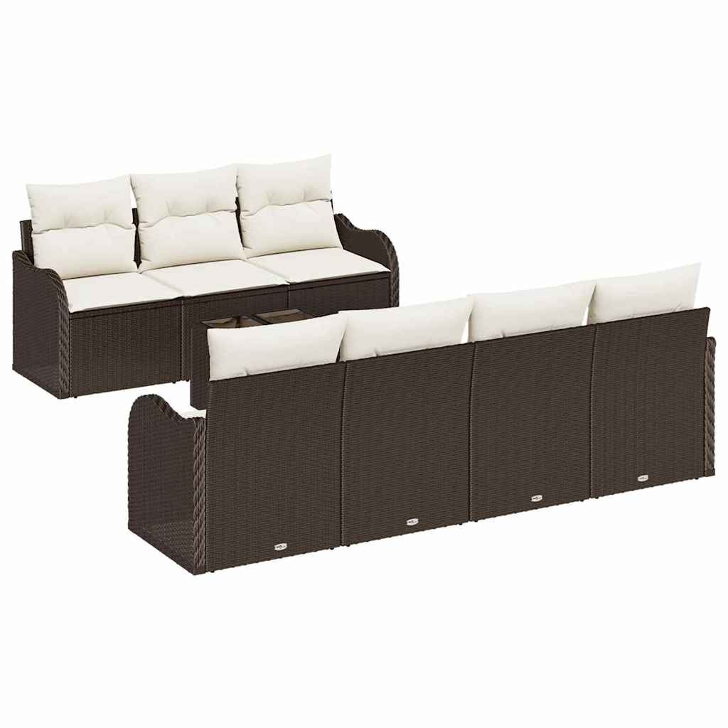 Zestaw Sof na Ogród 8 pcs Brązowy 55 x 55 x 37 cm Polirattan Lumarko!