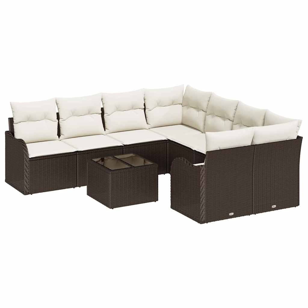 Zestaw Sof na Ogród 9 pcs Brązowy 55 x 55 x 37 cm Polirattan Lumarko!