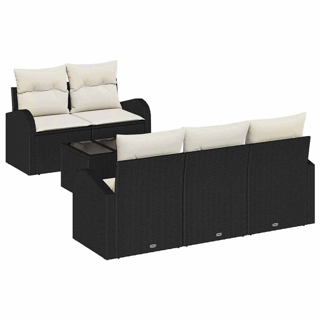 Zestaw Sof na Ogród 6 pcs Czarny 55 x 55 x 37 cm Polirattan Lumarko!