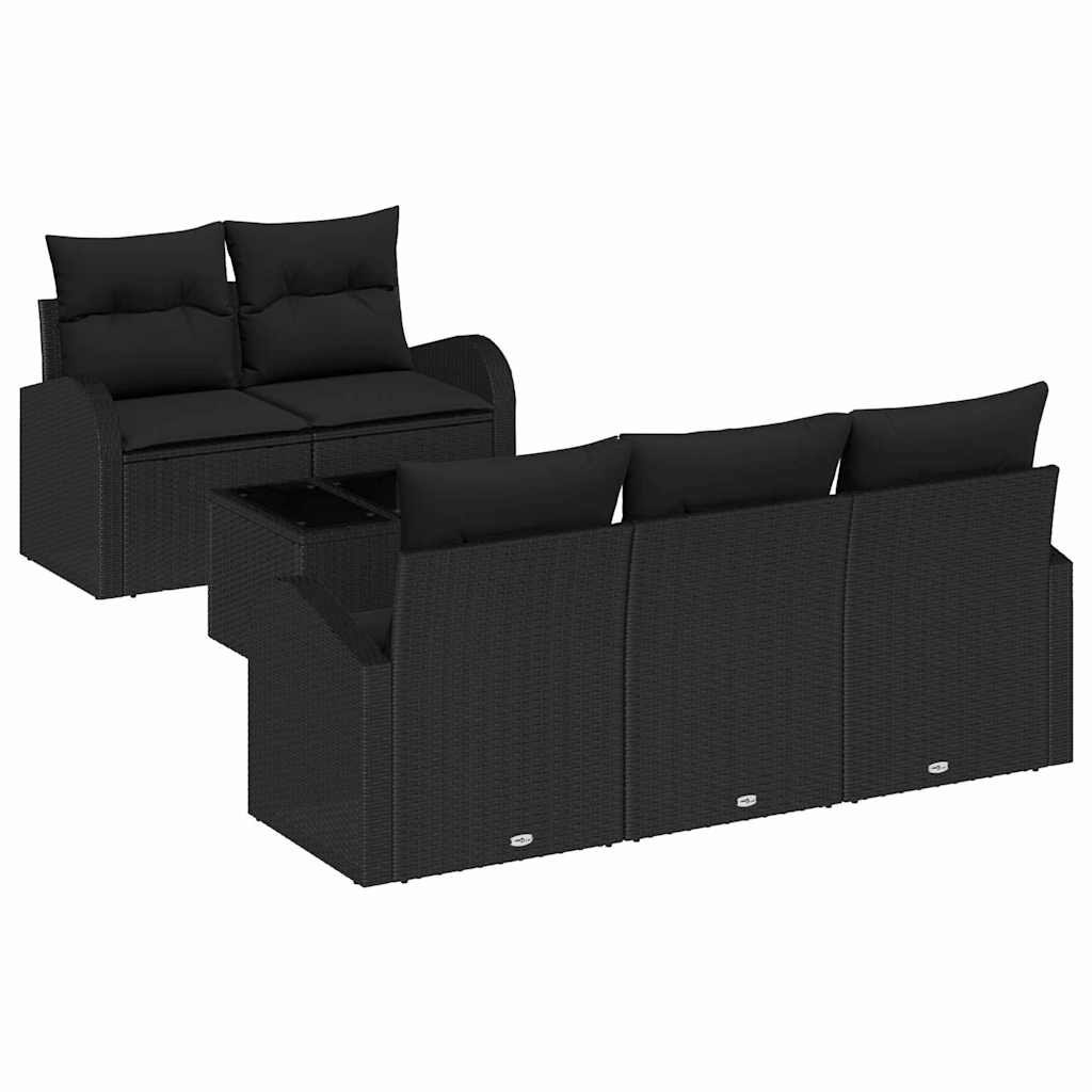 Zestaw Sof na Ogród 6 pcs Czarny 55 x 55 x 37 cm Polirattan Lumarko!