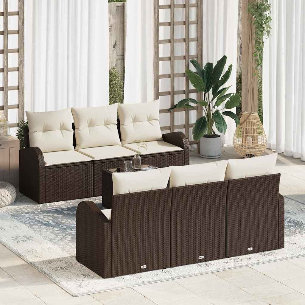 Zestaw Sof na Ogród 7 pcs Brązowy 55 x 55 x 37 cm Polirattan Lumarko!