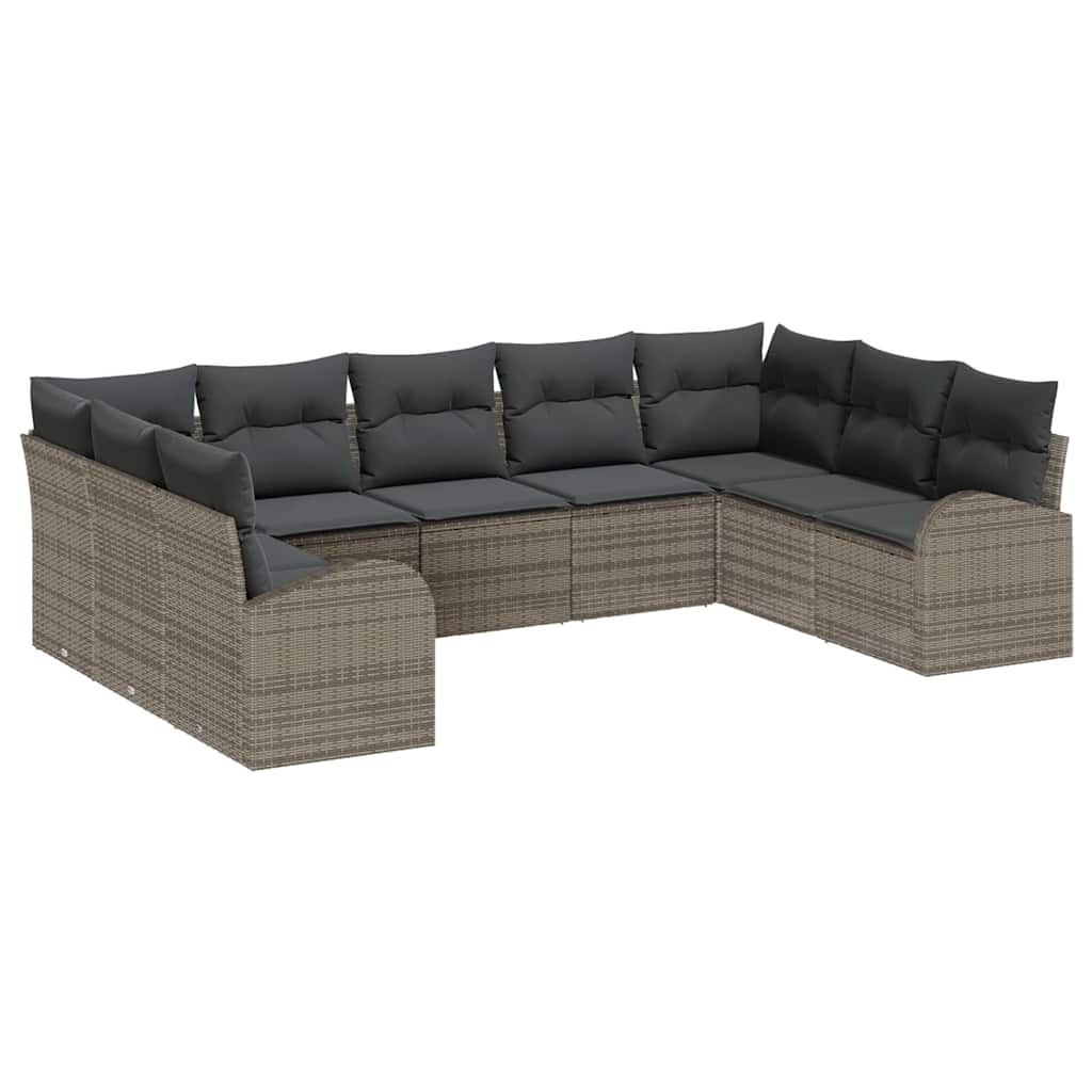 Zestaw Sof na Ogród 9 pcs Szary Polirattan Lumarko!