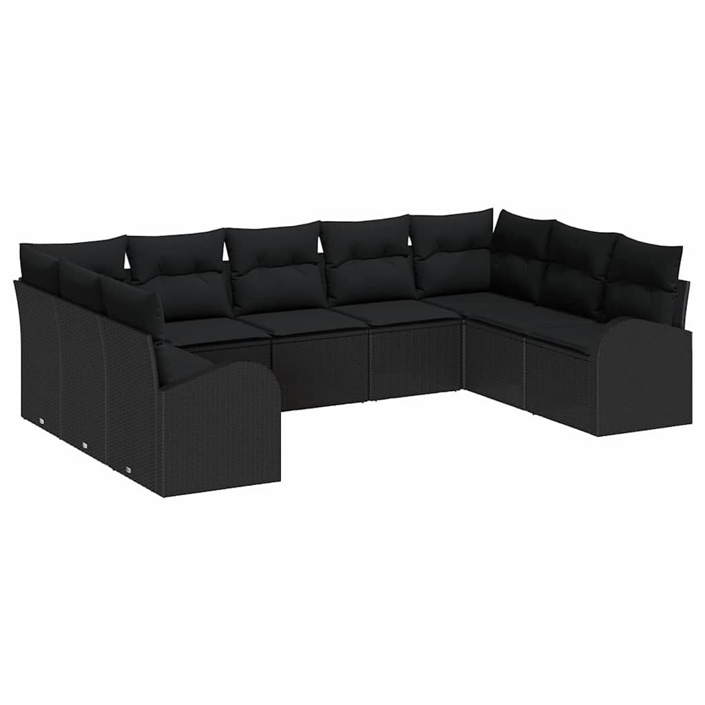 Zestaw Sof na Ogród 9 pcs Czarny Polirattan Lumarko!
