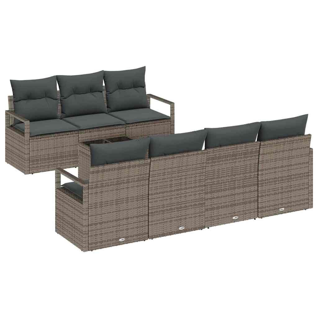 Zestaw Sof na Ogród 8 pcs Szary 55 x 55 x 37 cm polirattan Lumarko!