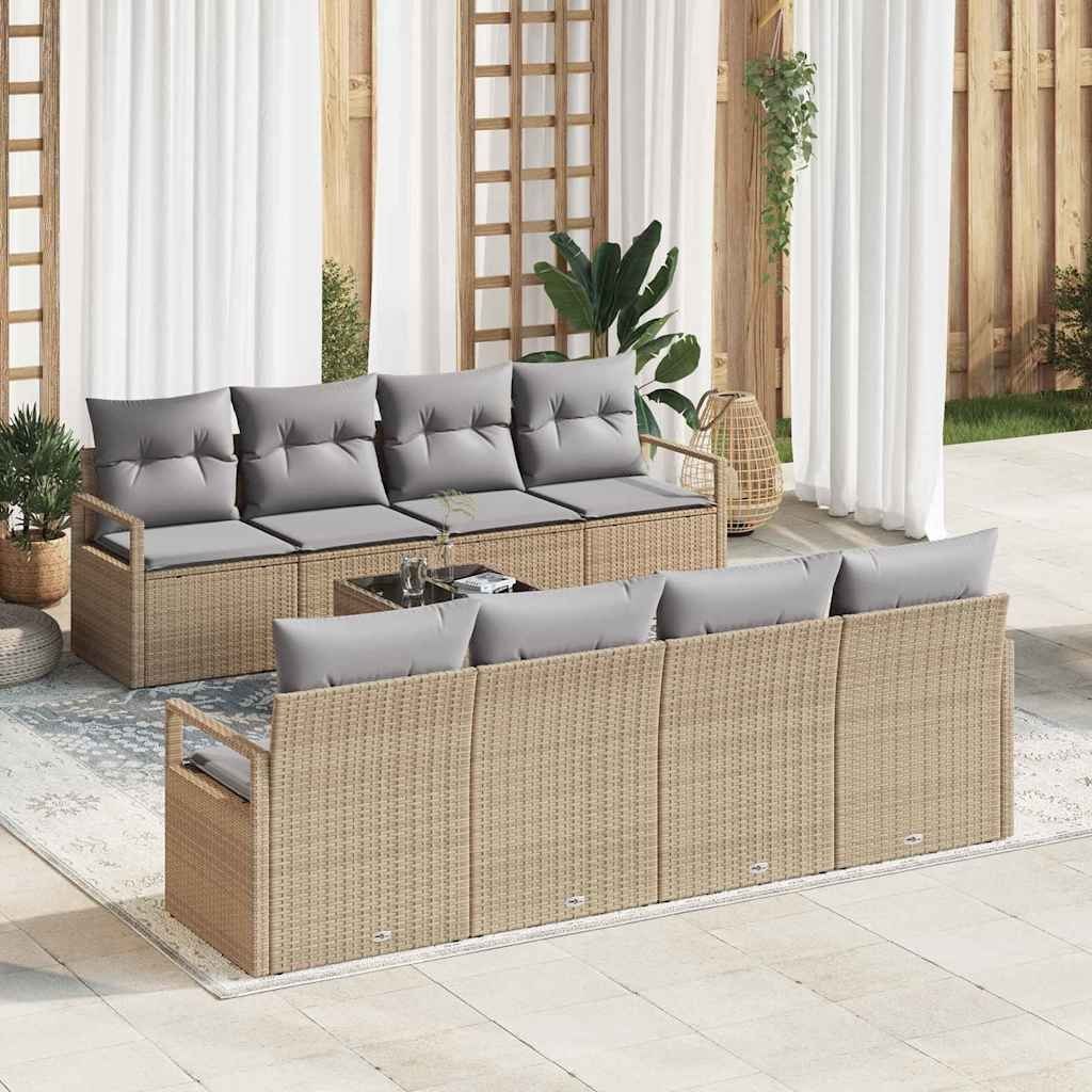 Zestaw Sof na Ogród 7 pcs Beżowy i szary 55 x 55 x 37 cm Lumarko!