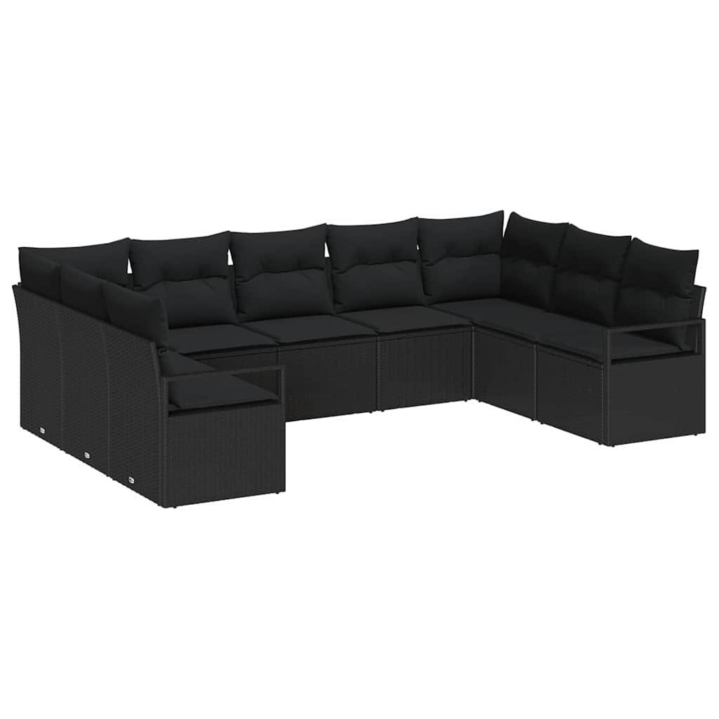 Zestaw Sof na Ogród 9 pcs Czarny Polirattan Lumarko!