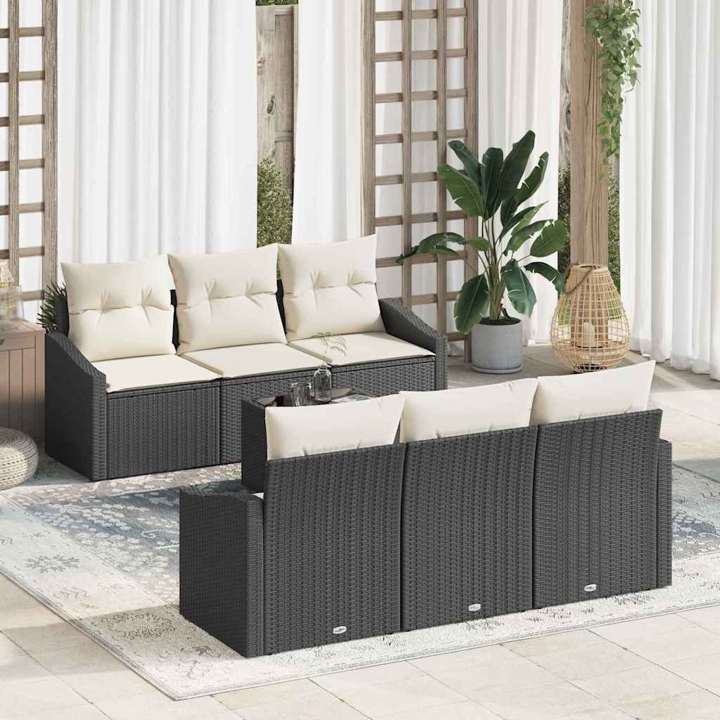 Zestaw Sof na Ogród 7 pcs Czarny, Kremowy 55 x 55 x 37 cm Lumarko!