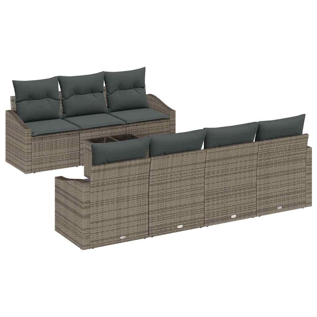 Zestaw Sof na Ogród z poduszką 8 pcs Szary 55 x 55 x 37 cm Lumarko!