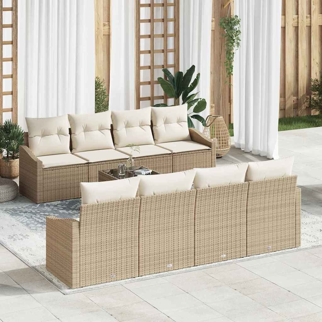 Zestaw Sof na Ogród 9 pcs Beż, Kremowy 55 x 55 x 37 cm Lumarko!