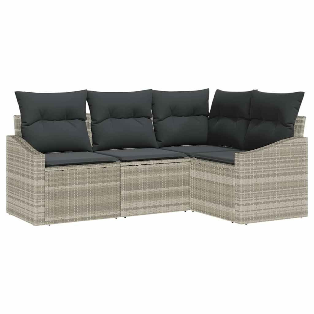 Zestaw Sof na Ogród 4 pcs Jasnoszary Polirattan Lumarko!