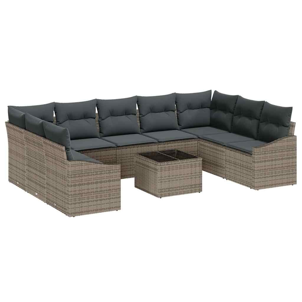 Zestaw Sof na Ogród 10 pcs Szary Polirattan Lumarko!