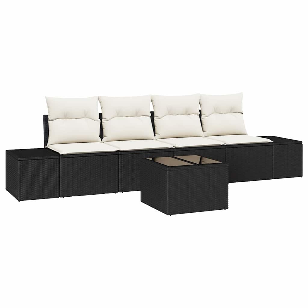 Zestaw Sof na Ogród 5 pcs Czarny, Kremowy 55 x 55 x 37 cm Lumarko!