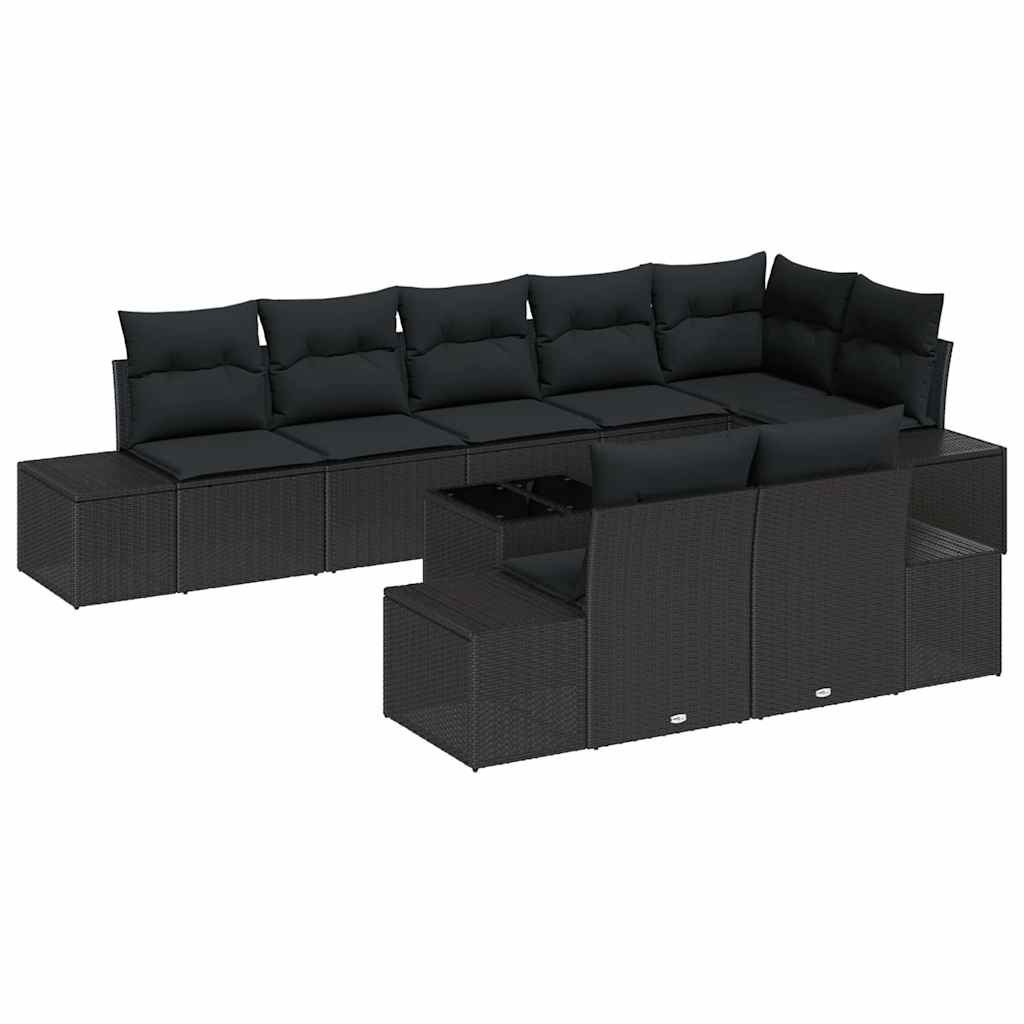 Zestaw Sof na Ogród z poduszką 9 pcs Czarny Polirattan Lumarko!