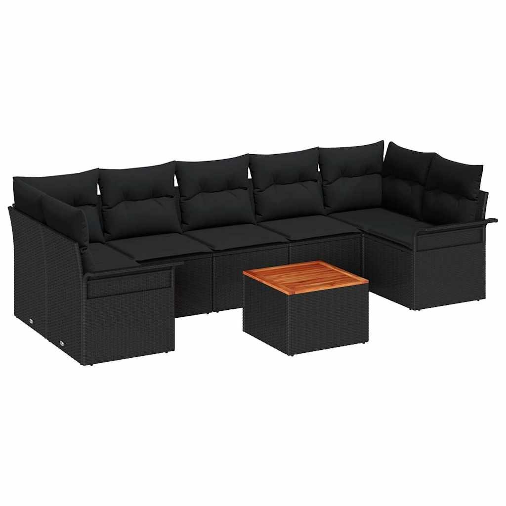 Zestaw Sof na Ogród 8 pcs Czarny Polirattan Lumarko!