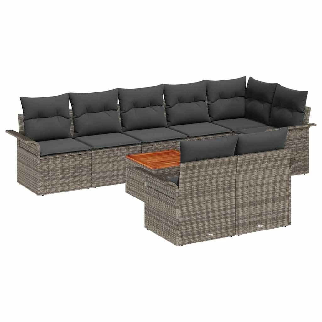 Zestaw Sof na Ogród 9 pcs Szary Polirattan Lumarko!