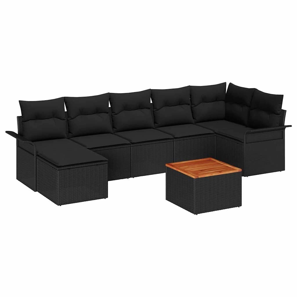 Zestaw Sof na Ogród 8 pcs Czarny Polirattan Lumarko!