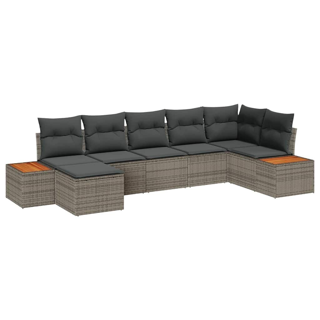 Zestaw Sof na Ogród z poduszką 7 pcs Szary Polirattan Lumarko!