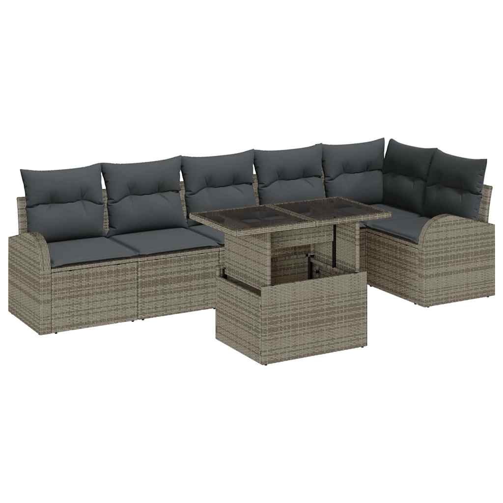Zestaw Sof na Ogród z poduszką 7 pcs Szary 100 x 55 x 73 cm Lumarko!
