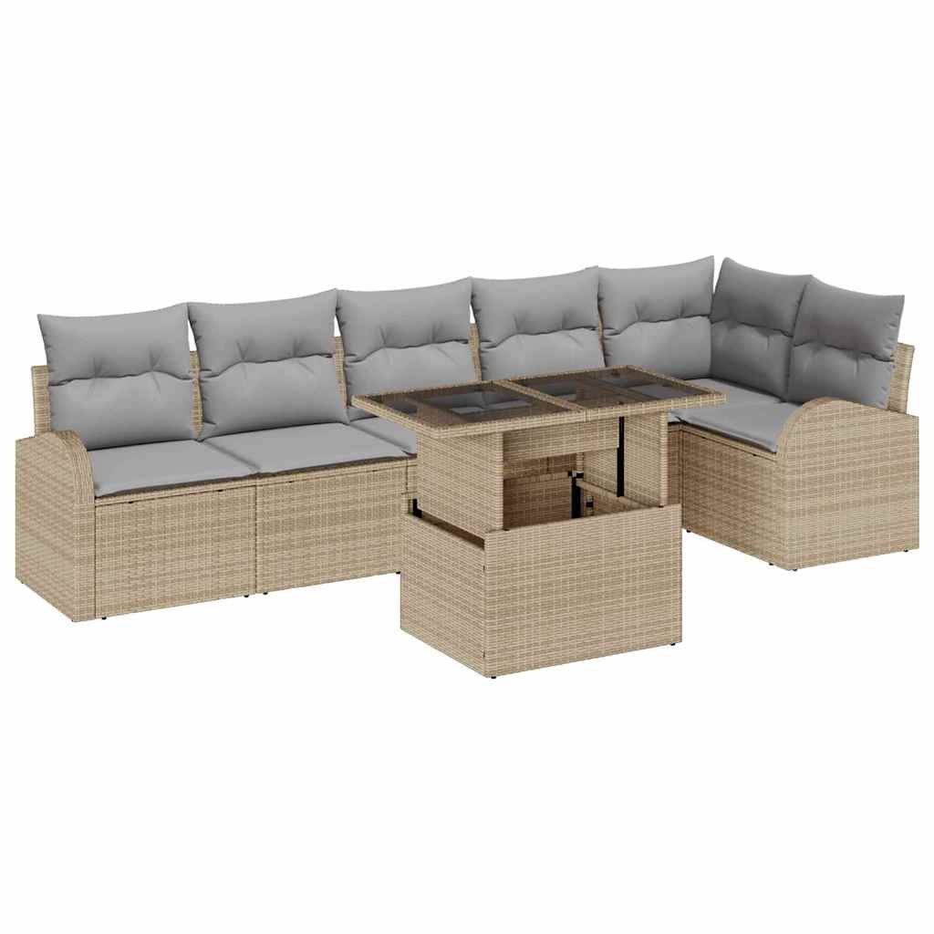 Zestaw Sof na Ogród 7 pcs beżowo-jasnoszary 100 x 55 x 73 cm Lumarko!