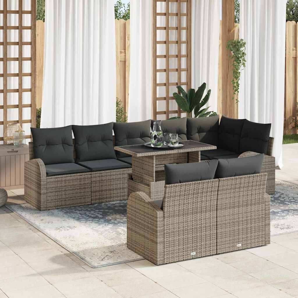Zestaw Sof na Ogród z poduszką 9 pcs Szary 100 x 55 x 73 cm Lumarko!