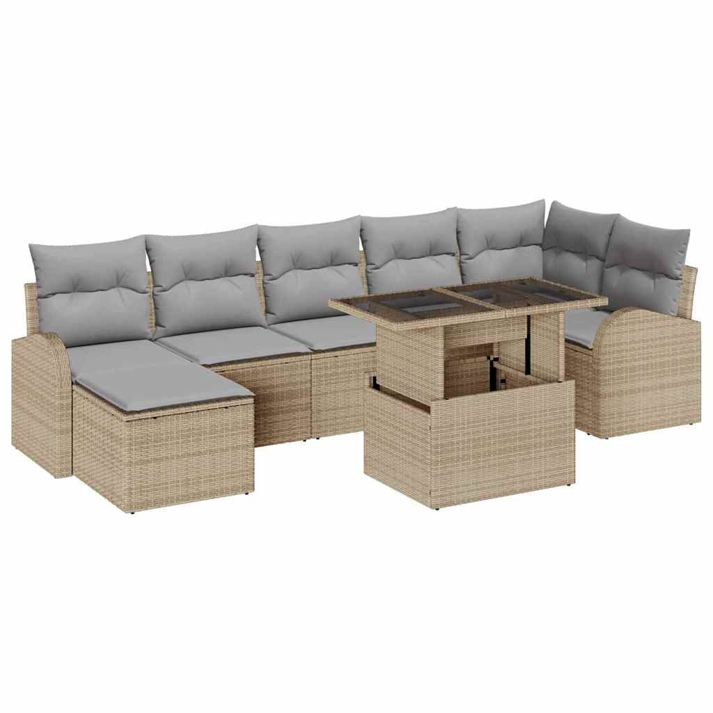Zestaw Sof na Ogród z poduszką 8 pcs beżowo-jasnoszary Lumarko!