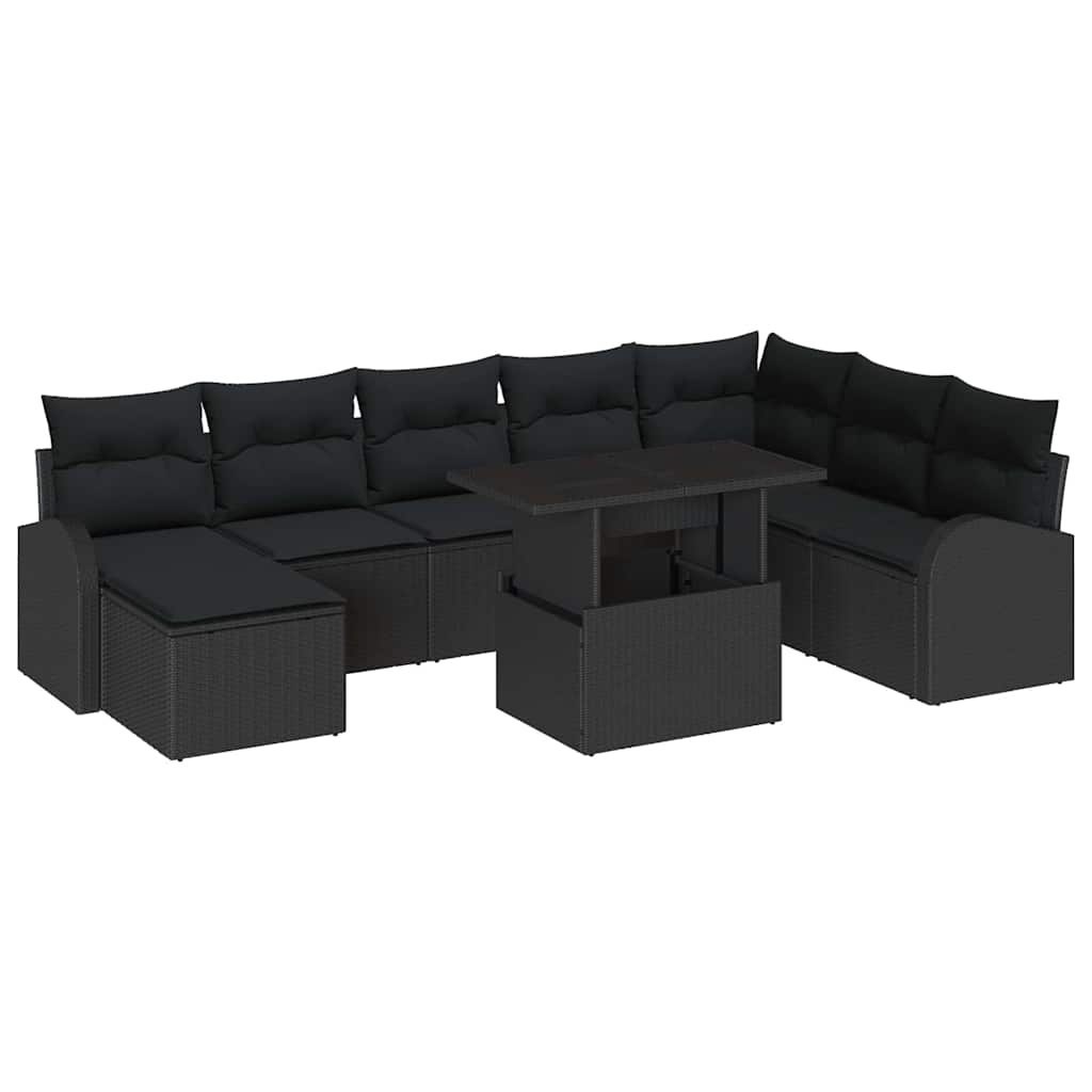 Zestaw Sof na Ogród z poduszką 9 pcs Czarny Lumarko!