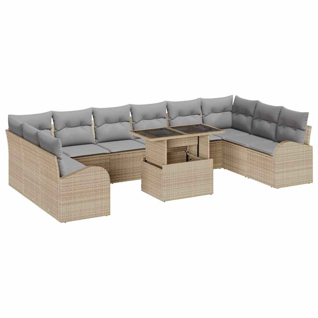 Zestaw Sof na Ogród 11 pcs beżowo-jasnoszary 100 x 55 x 73 cm Lumarko!