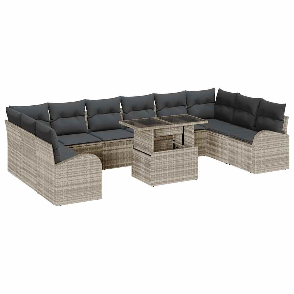 Zestaw Sof na Ogród 11 pcs Jasnoszary 100 x 55 x 73 cm Lumarko!