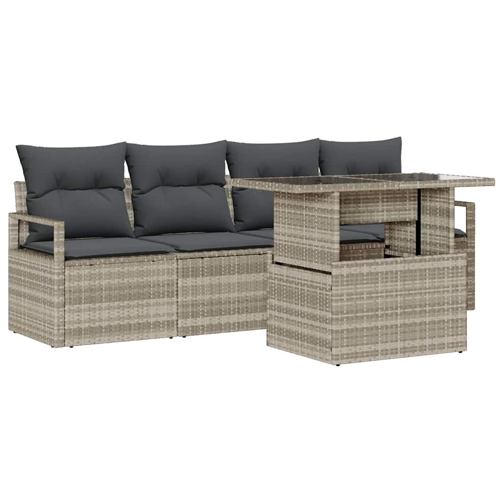 Zestaw Sof na Ogród 5 pcs Jasnoszary 100 x 55 x 73 cm Lumarko!