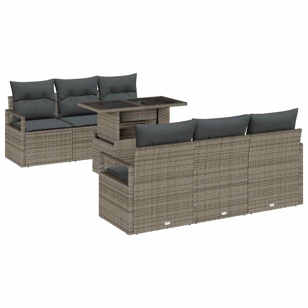 Zestaw Sof na Ogród z poduszką 7 pcs Szary 100 x 55 x 73 cm Lumarko!