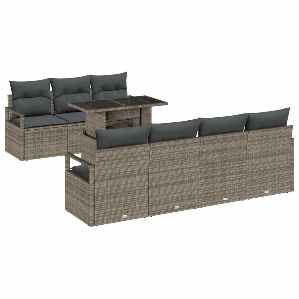 Zestaw Sof na Ogród z poduszką 8 pcs Szary 100 x 55 x 73 cm Lumarko!