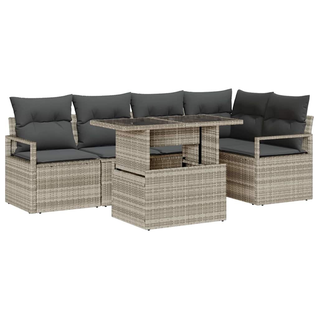 Zestaw Sof na Ogród 6 pcs Jasnoszary 100 x 55 x 73 cm Lumarko!