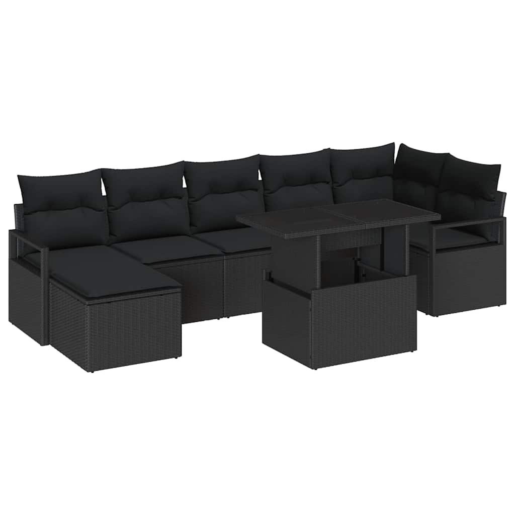 Zestaw Sof na Ogród z poduszką 8 pcs Czarny Lumarko!