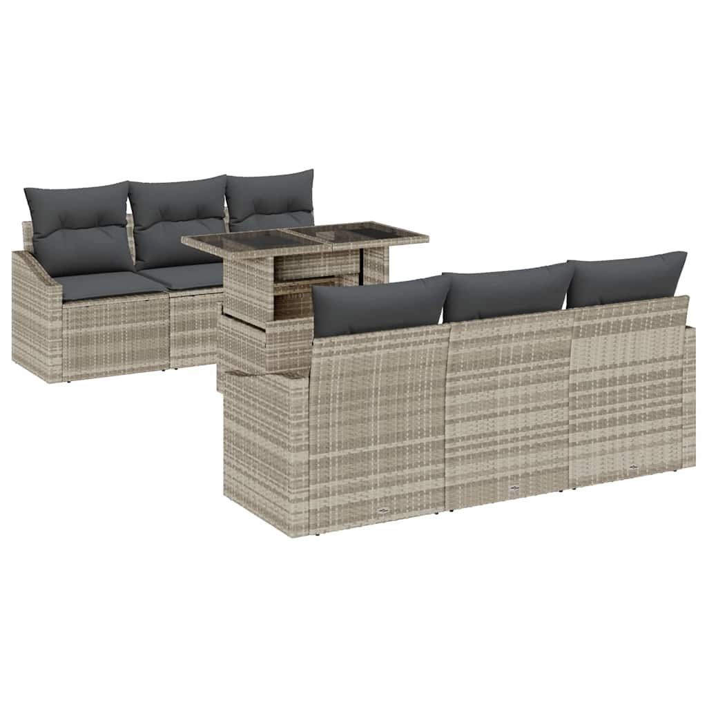Zestaw Sof na Ogród 7 pcs Jasnoszary 100 x 55 x 73 cm Lumarko!