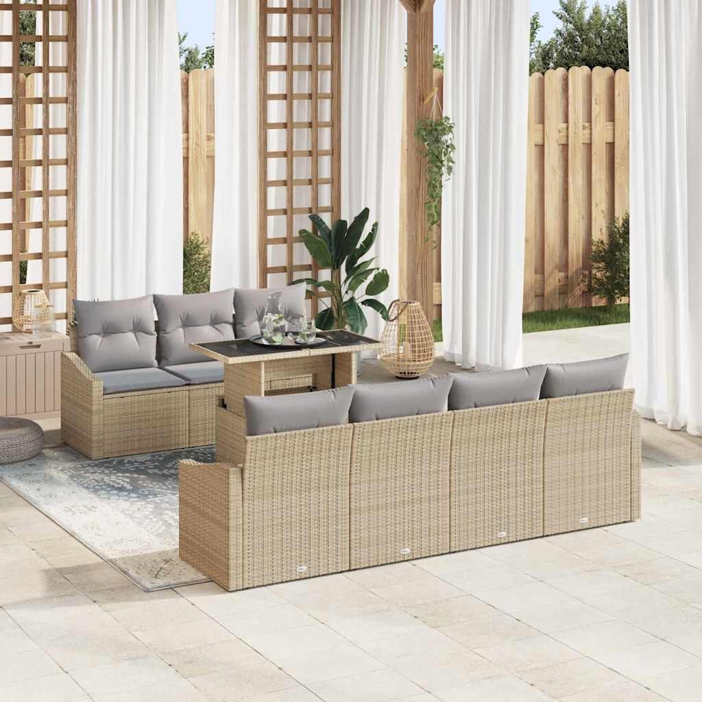 Zestaw Sof na Ogród 8 pcs beżowo-jasnoszary 100 x 55 x 73 cm Lumarko!