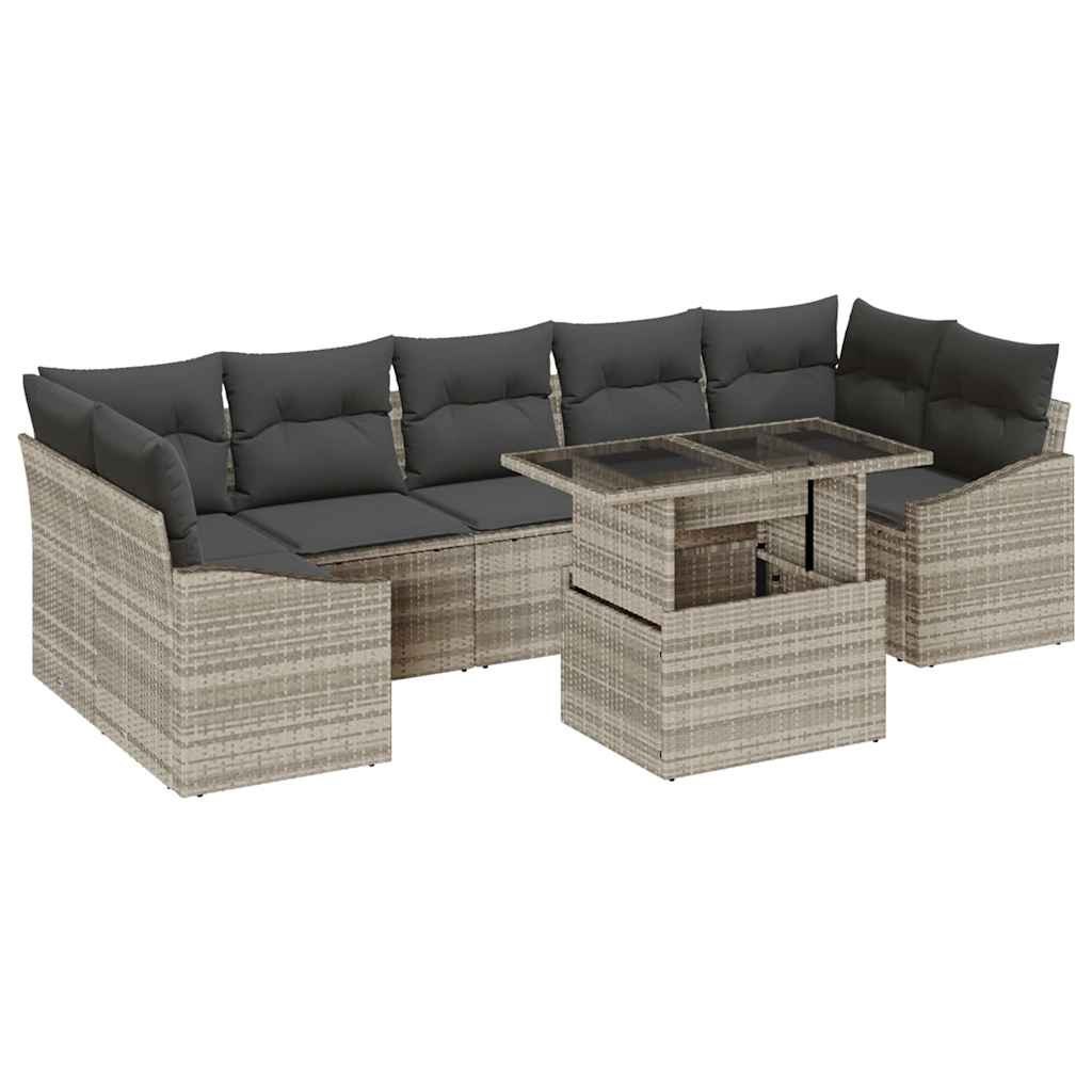 Zestaw Sof na Ogród 8 pcs Jasnoszary 100 x 55 x 73 cm Lumarko!