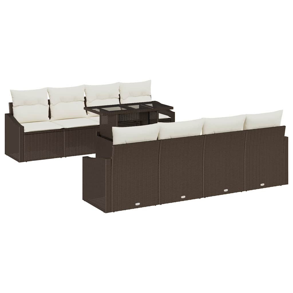 Zestaw Sof na Ogród 7 pcs Brązowy i kremowy 100 x 55 x 73 cm Lumarko!